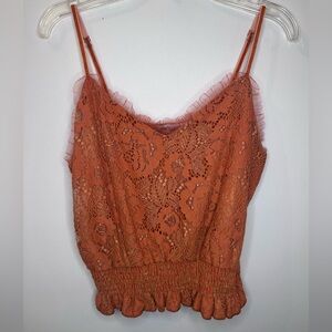 Lace Camisole in Rust Orange